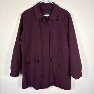 L.L. Bean Purple Burgundy Chore Coat Removable Wool Plaid Lining Cabincore